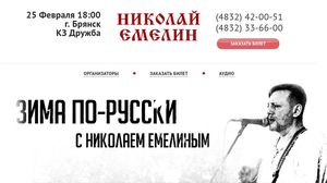 Завершено создание landing-page о концерте Николая Емелина